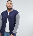 North 56.4 Plus Jersey Bomber With Contrast Sleeve - Navy