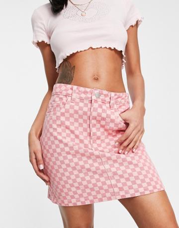 Urban Bliss Checkerboard Mini Skirt In Pink