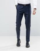 Heart & Dagger Skinny Tuxedo Check Suit Pant - Navy