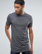 New Look Longline T-shirt With Crew Neck In Gray - Gray