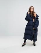 Gigi Hadid Longline Padded Jacket - Navy