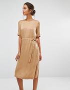 Selected Chari Tie Dress - Tan