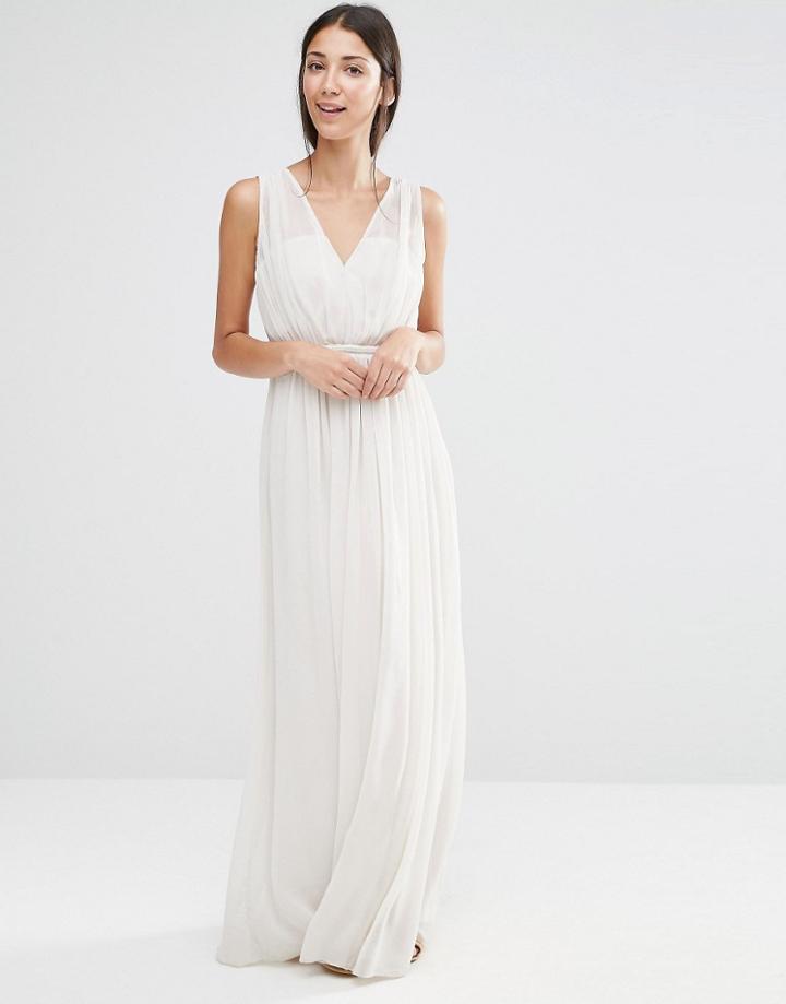 Vila Grecian Maxi Bridesmaid Dress - Pink