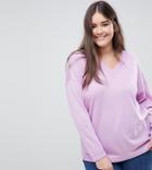 Asos Design Curve Eco Oversized Sweater With V Neck - Purple