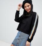 Monki Rainbow Print Sweatshirt Unique-black