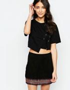 Tfnc Eyelet Tie Crop Top - Black