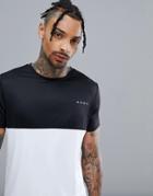 Asos 4505 T-shirt With Quick Dry And Contrast Panel - Black
