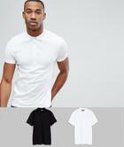 Asos Design Muscle Fit Jersey Polo 2 Pack Save - Multi