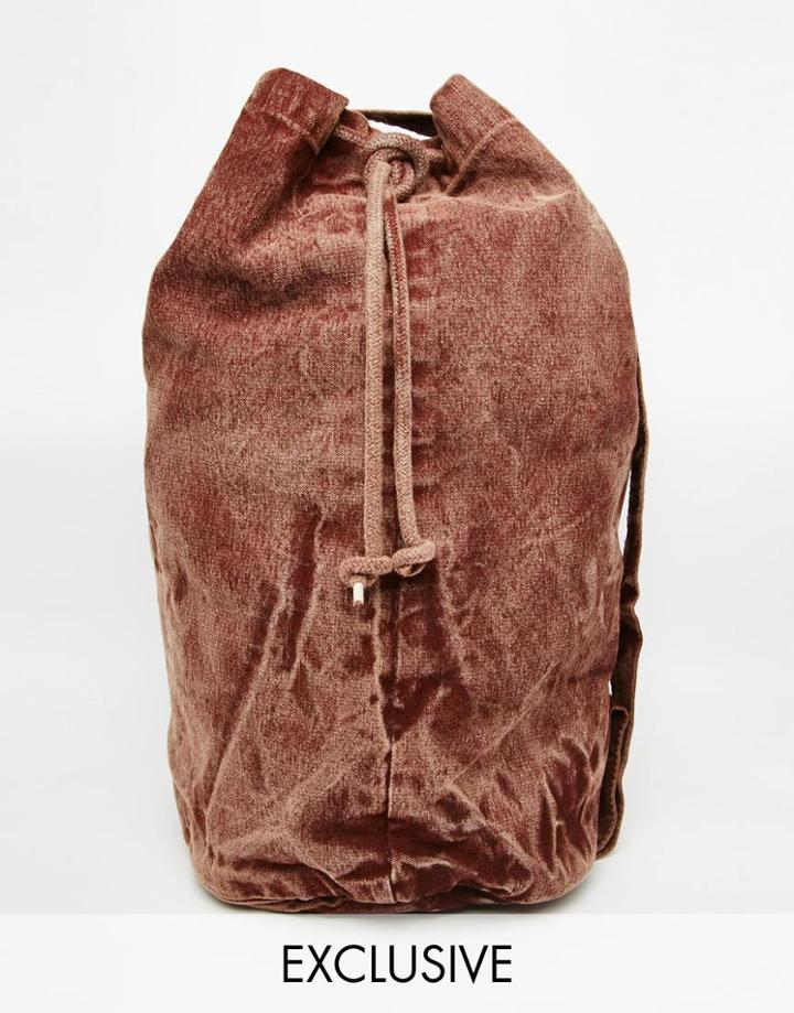 Reclaimed Vintage Barrel Bag In Rust - Orange
