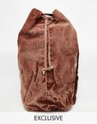 Reclaimed Vintage Barrel Bag In Rust - Orange