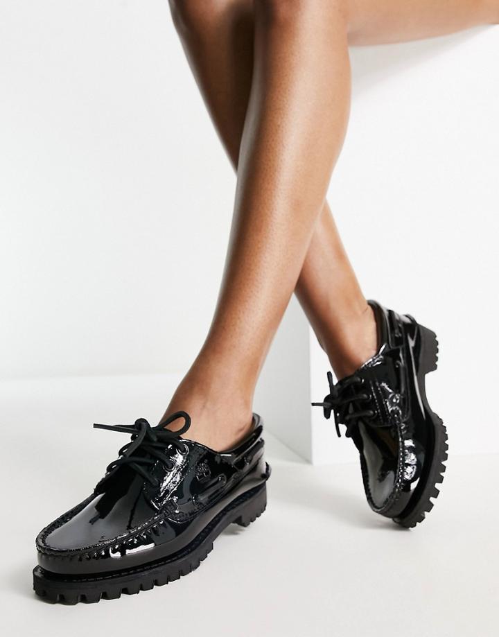 Timberland Heritage Noreen 3 Eye Handsewn Shoes In Black Leather