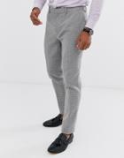 Asos Design Wedding Super Skinny Suit Pants In Gray Micro Houndstooth