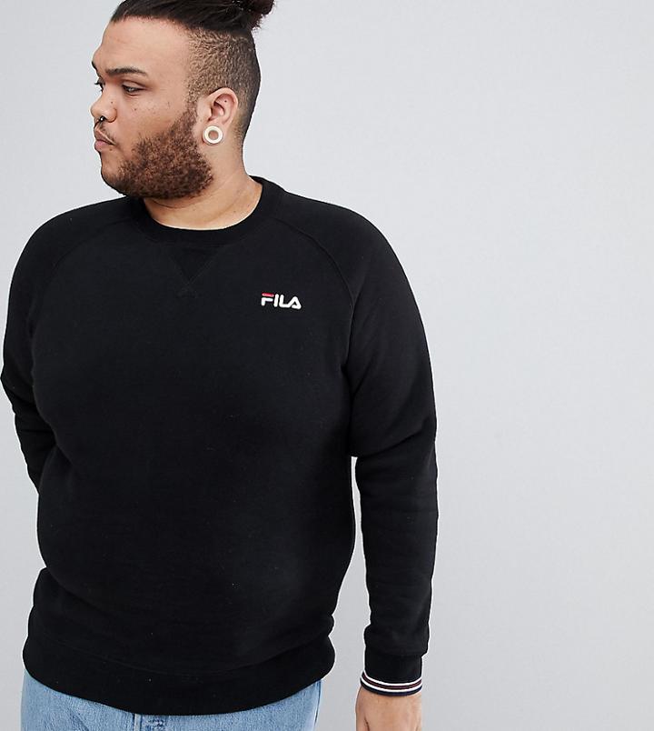 Fila Vintage Plus Sweatshirt With Small Script In Black - Black