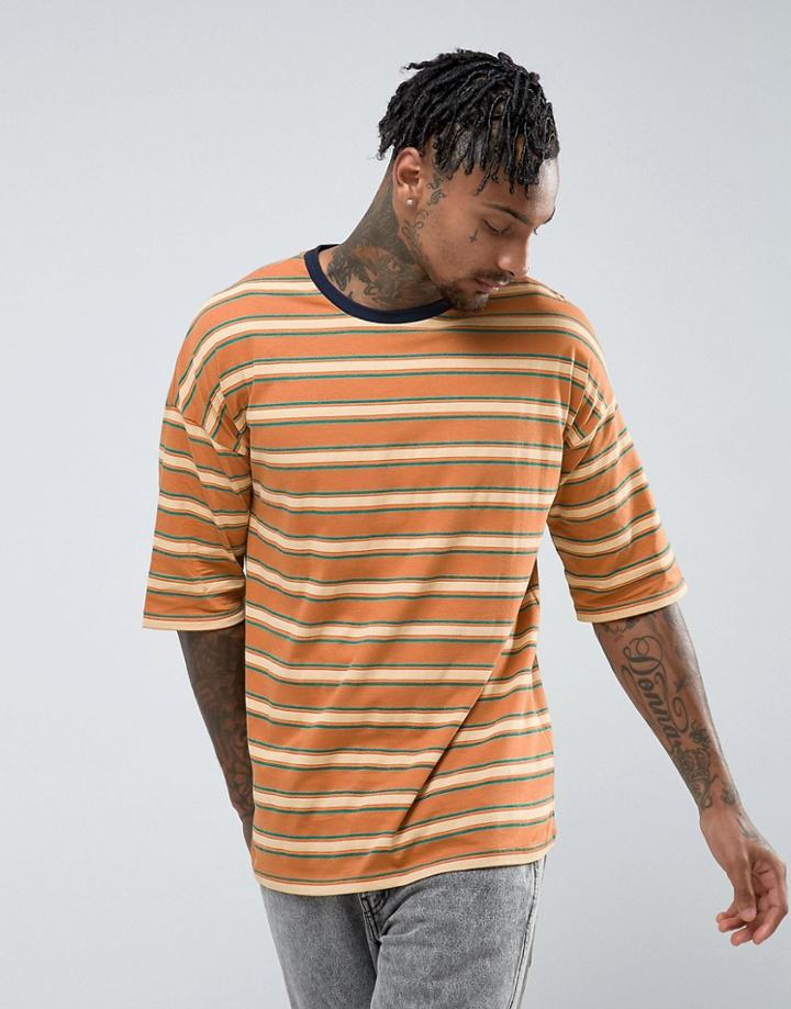Asos Oversized Stripe T-shirt - Orange