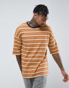Asos Oversized Stripe T-shirt - Orange