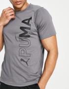 Puma Training T-shirt With Side Logo In Dark Gray
