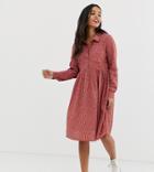 New Look Maternity Shirt Dress In Red Pattern - Green