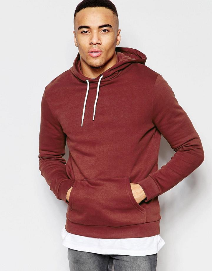New Look Hooded Sweatshirt In Rust - Red