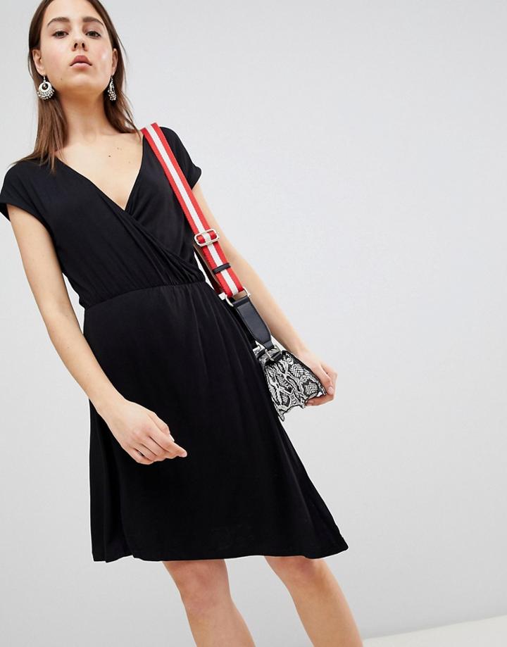 Brave Soul Crissy Wrap Dress - Black