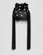 Asos Duffle Bag With Pearl Detail And Fringe Side Tassel - Black