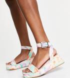 Asos Design Wide Fit Tatiana Flatform Sandals In Tie Dye-multi
