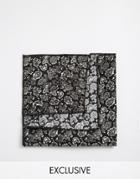 Reclaimed Vintage Paisley Pocket Square - Black