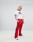 Kappa Popper Tracksuit Pant With Logo Taping - Red