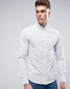 Blend Slim Fit Patterned Shirt - White
