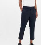 Noak Drop Crotch Tapered Cropped Smart Pants In Navy - Navy