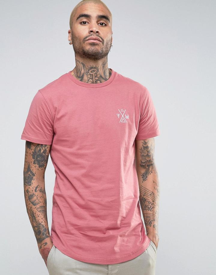 Friend Or Faux Fontaine Curved Hem T-shirt - Multi