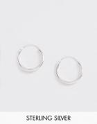 Asos Design Sterling Silver 12mm Hoop Earrings