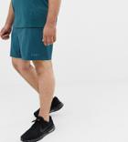 Asos 4505 Plus Training Shorts In Mid Length With Quick Dry In Teal - Green