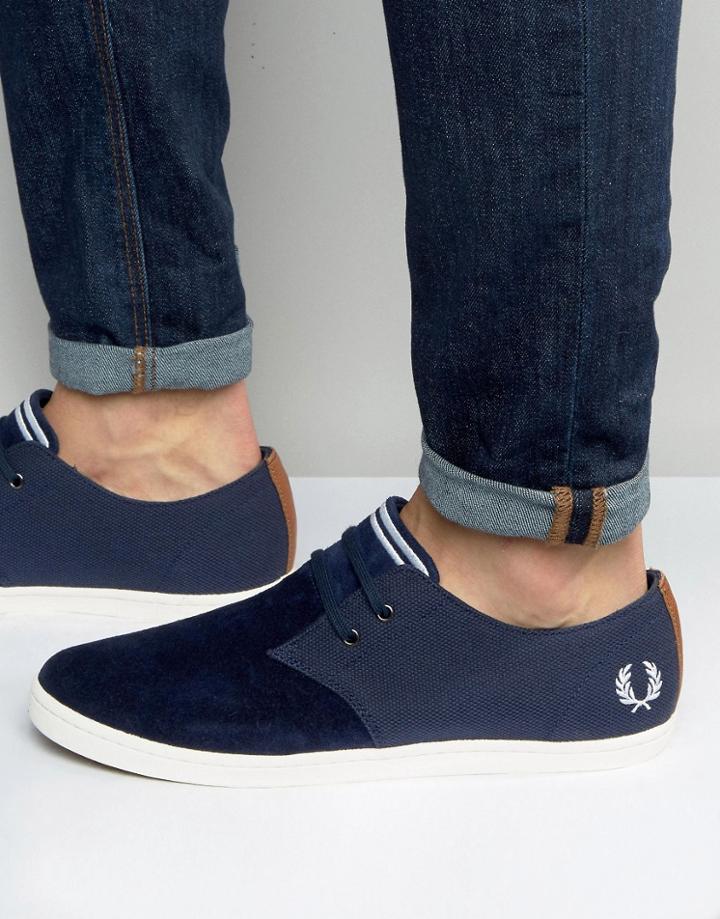 Fred Perry Byron Low Suede Sneakers - Blue