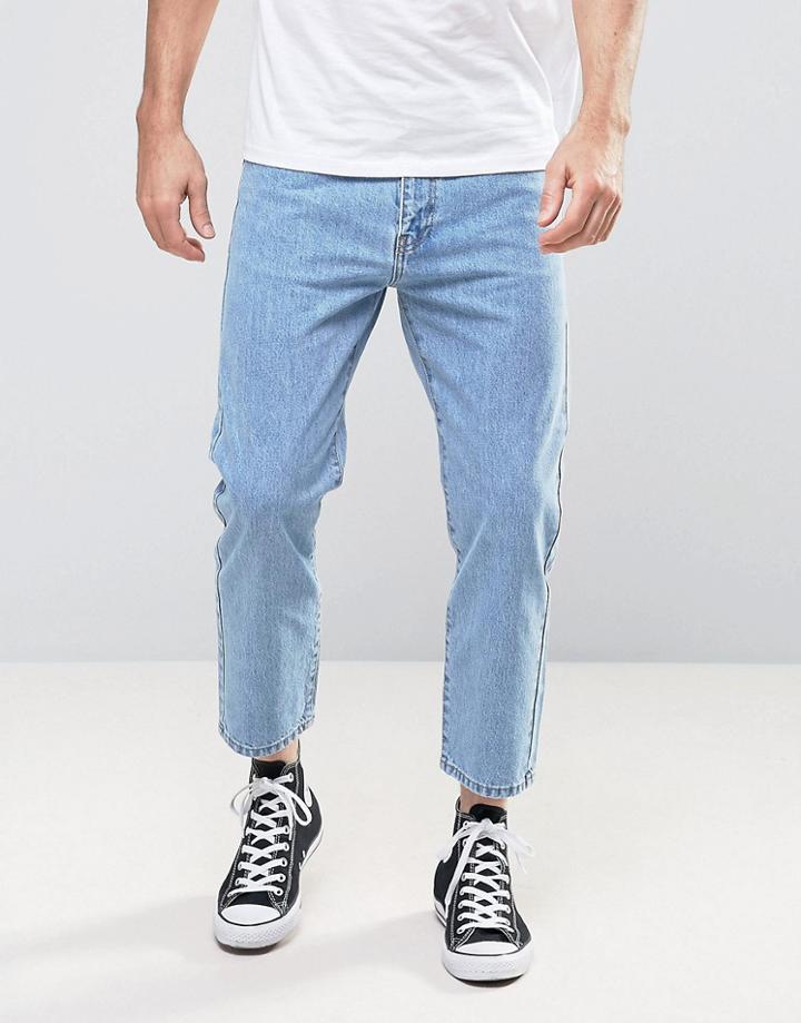 Dr Denim Otis Straight Cropped Fit Jean Organic Light Retro - Blue