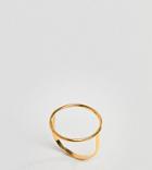 Asos Design Gold Plated Sterling Silver Fine Open Circle Ring - Gold