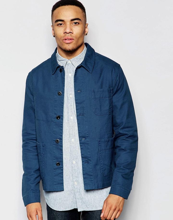 New Look Worker Jacket In Blue - Blue