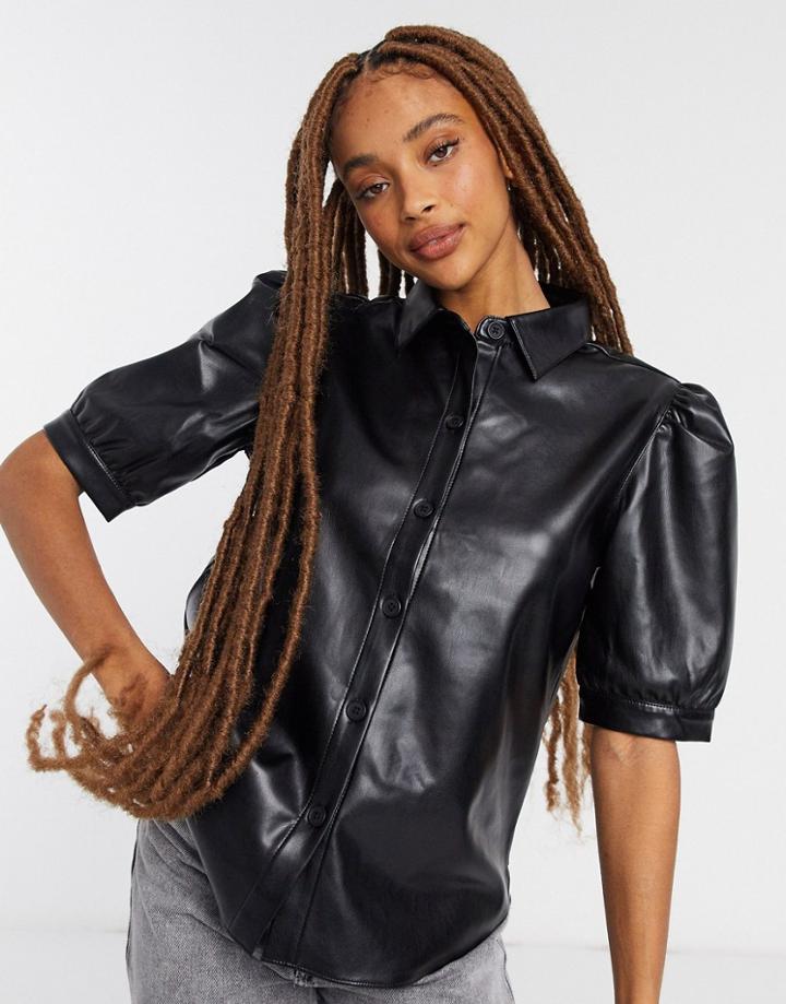 Bb Dakota Vegan Leather High Waist Belted Pants In Black