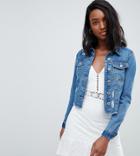 Parisian Tall Cropped Denim Jacket - Blue