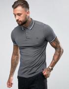 Fred Perry Slim Fit Tipped Oxford Weave Polo In Gray - Gray