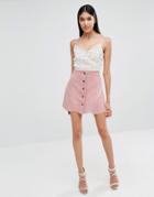 Lipsy Pink Mini Suedette Skirt - Pink