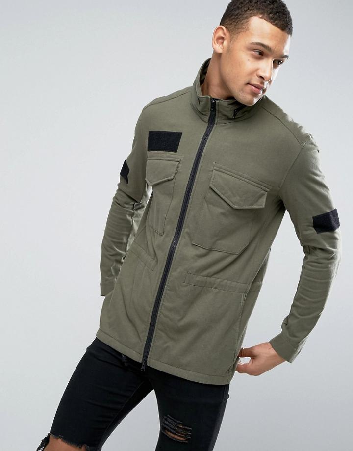 Religion Field Jacket In Jersey Cotton - Green