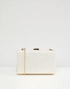 Claudia Canova Structured Clutch Bag - White