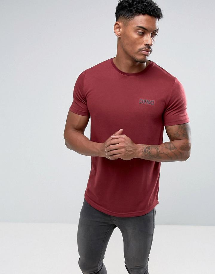 Defend London T-shirt In Burgundy With Logo - Red