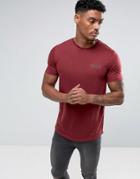 Defend London T-shirt In Burgundy With Logo - Red