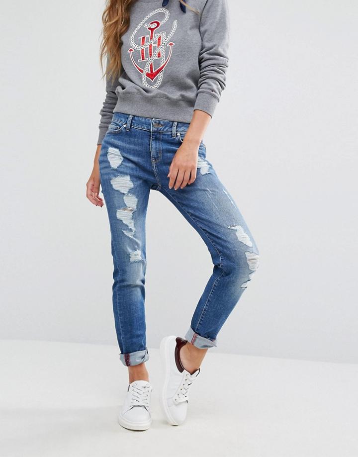 Tommy Hilfiger Tommyxgigi Skinny Jeans With Distressing - Blue
