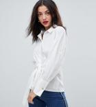 Vero Moda Tall Shirt With Front Tie - White