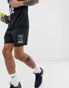 Nike Running Swoosh Print 7 Inch Challenger Shorts In Black