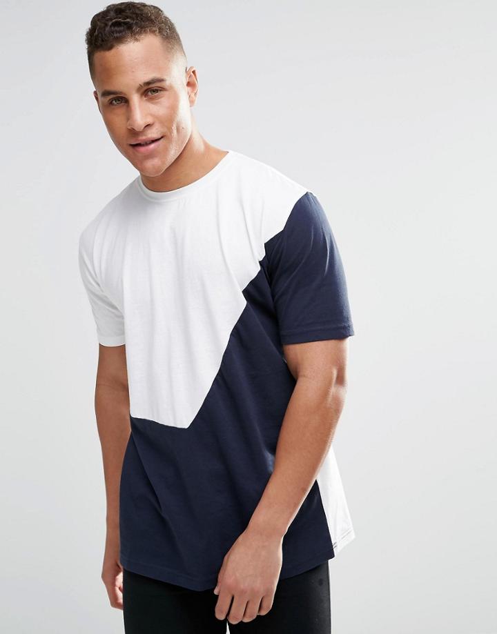 Kubban Diagonal Cut And Sew T-shirt - Black