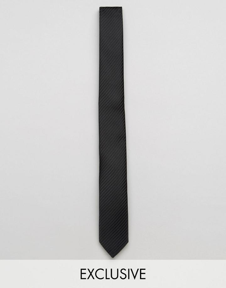Reclaimed Vintage Skinny Ties Stripe Black - Black
