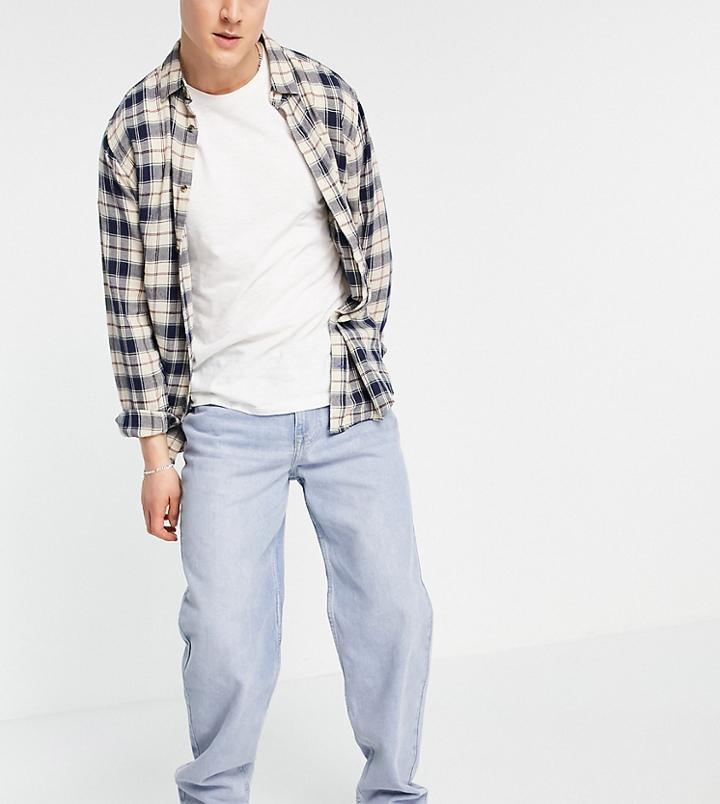New Look Loose Jeans In Light Blue Wash-blues